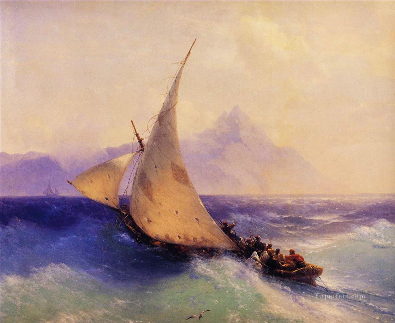 海での救助 1872 ロマンチックなイワン・アイヴァゾフスキー ロシア油絵